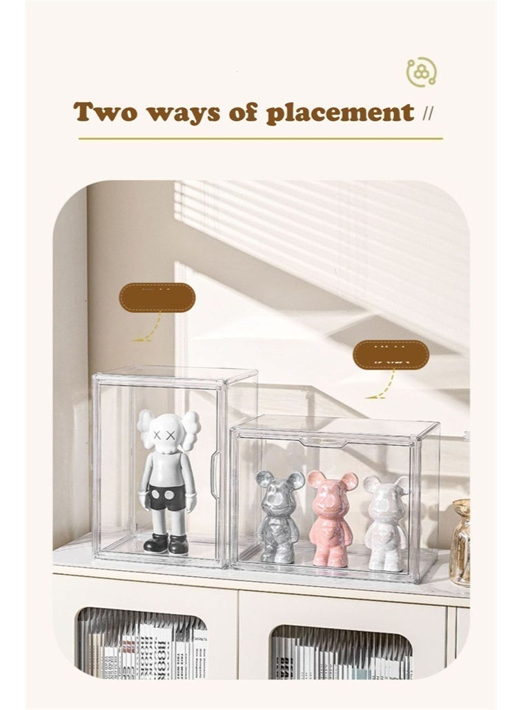 HOMESTAR Clear Acrylic Display Case with Magnetic Door, Display Storage Box Countertop Cube with 2 Tier Removable Ladder Shelves, Dustproof Protection Showcase for Action Figures, Toys, Collectibles, 1PCS - Image 5